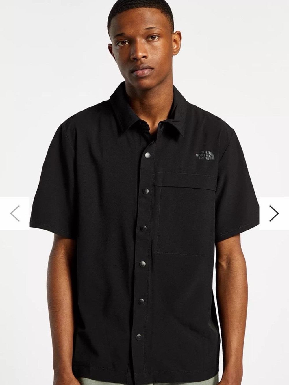 The North Face Black Short-Sleeve Casual Button-Down Shirt